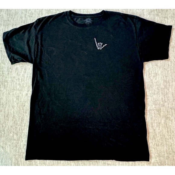 Call Your Mother Men’s Large Surfing Skeleton Graphic T Shirt graphic tee Black - Picture 4 of 7